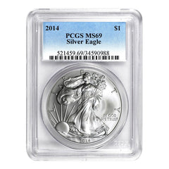 2014 $1 American Silver Eagle MS69 PCGS-3