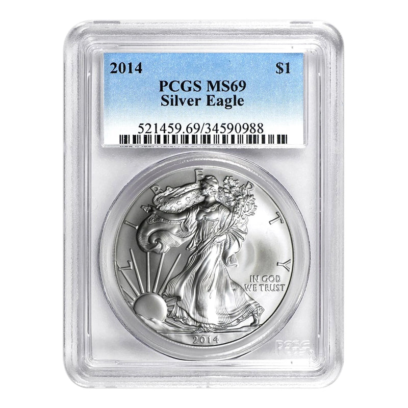 2014 $1 American Silver Eagle MS69 PCGS-3
