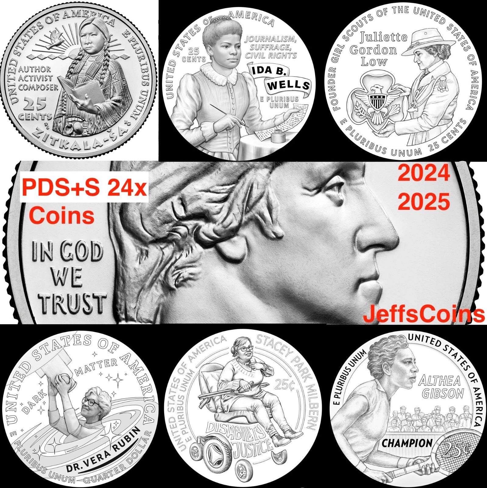 2023 S Edith Kanakaʻole Hawaii American Women Series Quarter 999 SILVER PROOF #7-10