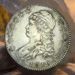 1819 50c Capped Bust Half Dollar EF/AU Large 9-11