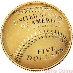 2014 W National Baseball Hall of Fame Gold Proof $5 Dollar US Mint Box COA B31-1