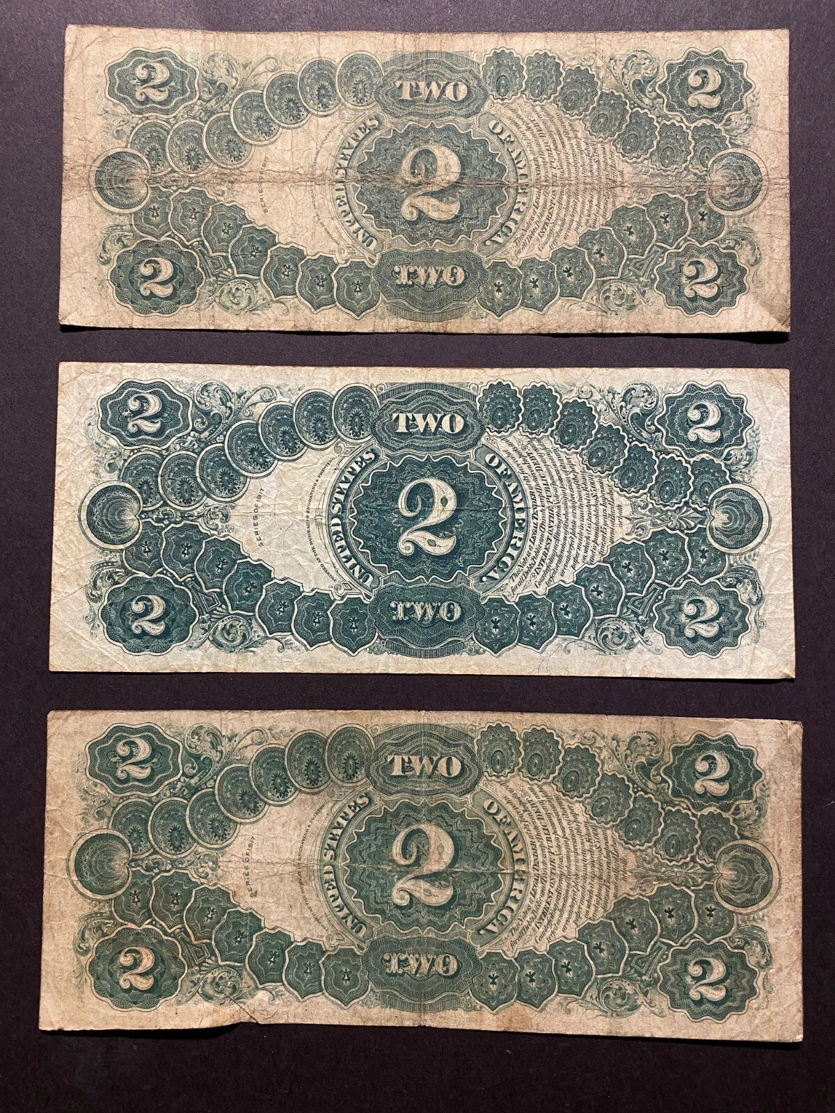 1917 $2 Two Dollar Note ✯ Red Seal Large Size Legal Tender Estate Lot Rare ✯