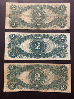 1917 $2 Two Dollar Note ✯ Red Seal Large Size Legal Tender Estate Lot Rare ✯-1