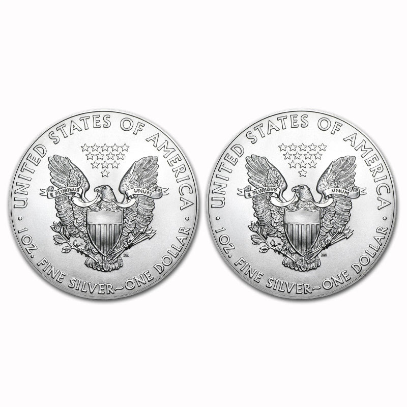 2019 & 2020 $1 American Silver Eagle Brilliant Uncirculated with Air-Tite-1