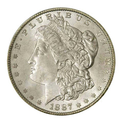 1887 P Morgan Silver Dollar $1 Brilliant Uncirculated BU 90% Silver-1