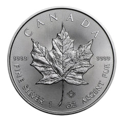 2016 $5 Canadian Maple Leaf - 1 Troy Ounce .9999 Silver BU-1