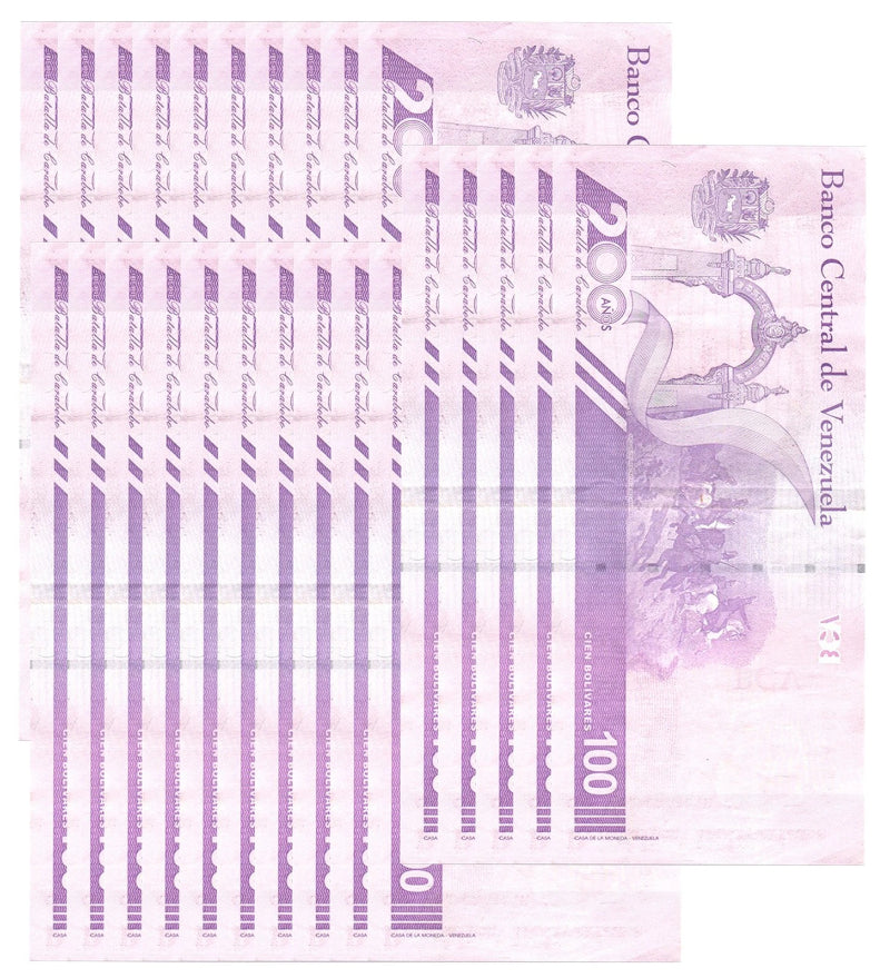 Lot of 25 Venezuela 100 DIGITALES Banknote 2021 CIRC 100 Million Bolivars