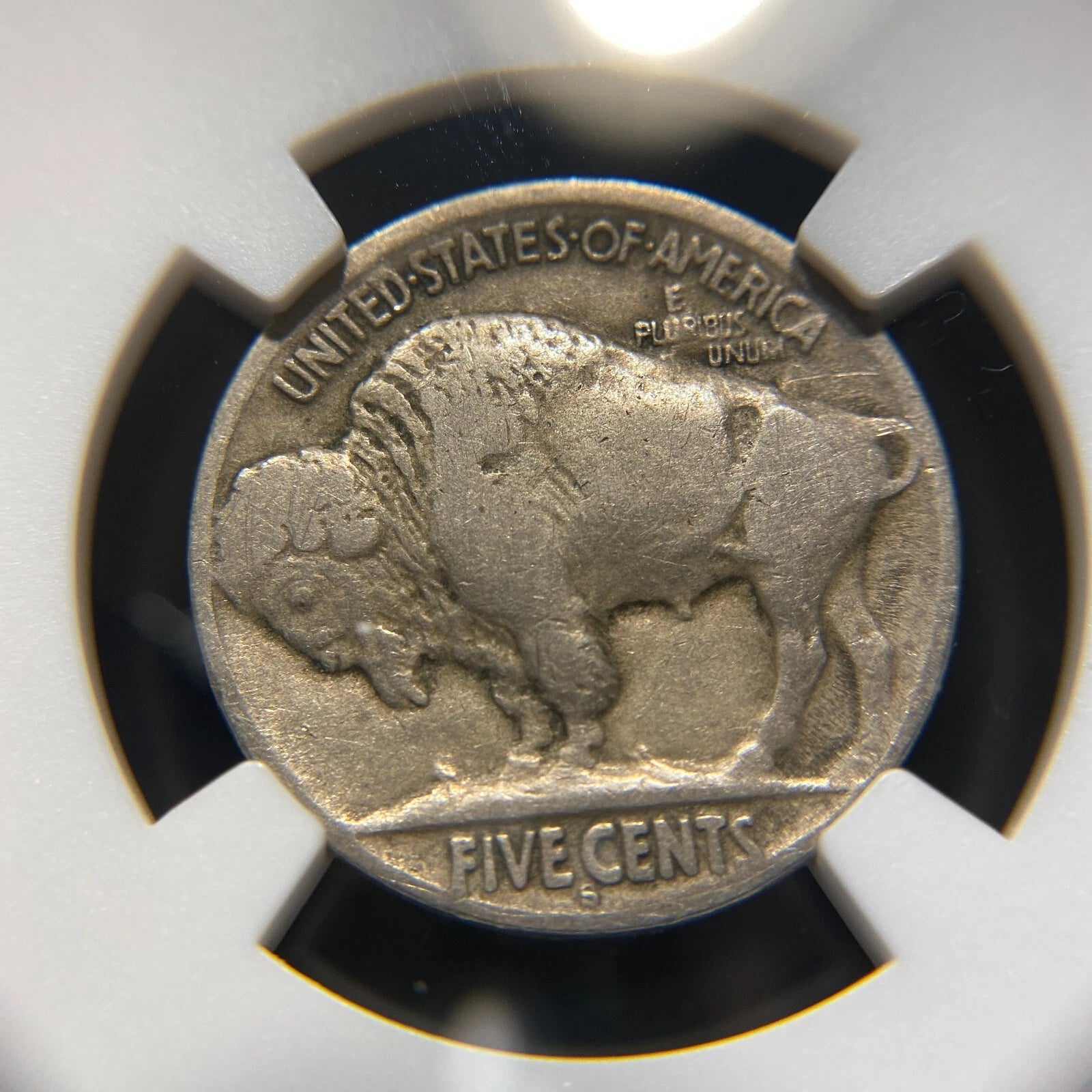 1913 S 5 Cent Buffalo Nickel US Mint NGC F15 Rare Type 2 Doubled Variety