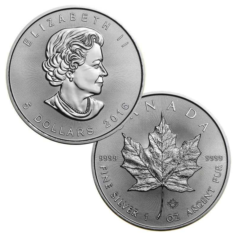 2016 $5 Canadian Maple Leaf - 1 Troy Ounce .9999 Silver BU-2