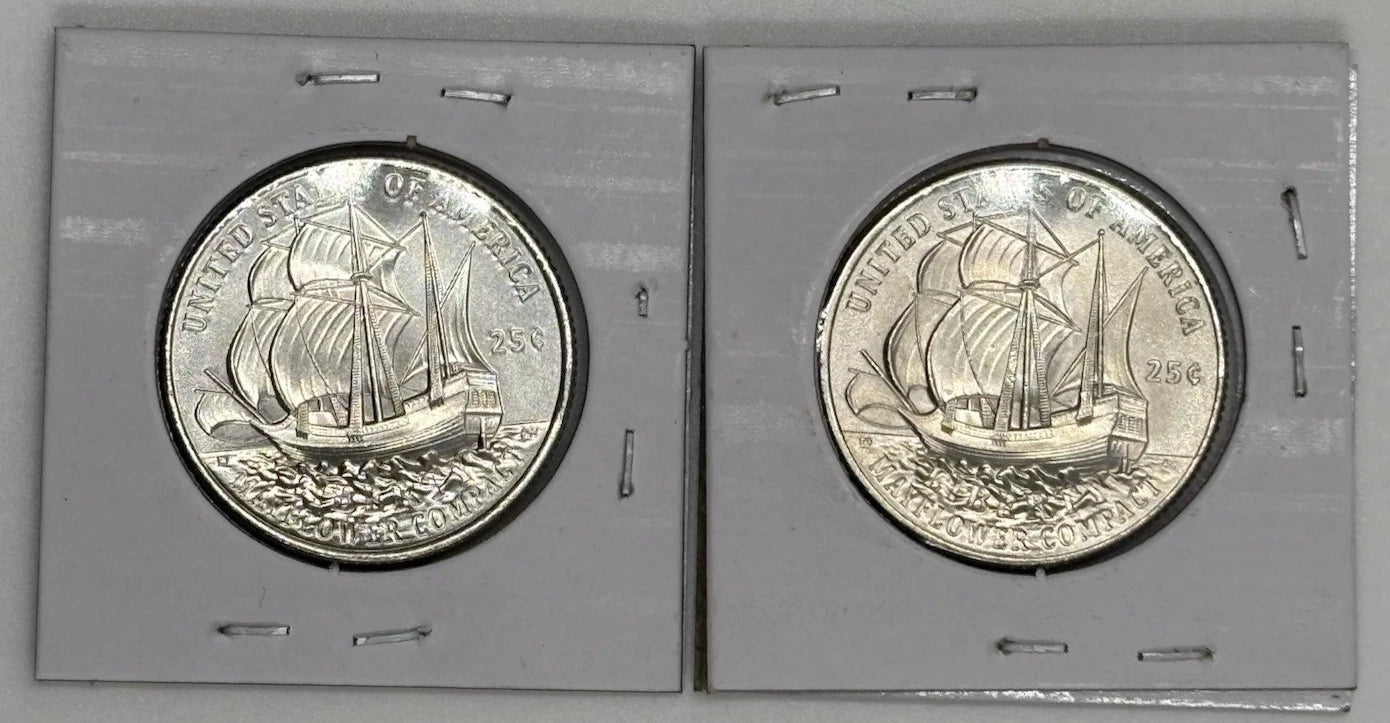 1776-2026 P D Semi-Quincentennial Mayflower Compact Quarters 2 COIN ⭐FROM ROLLS⭐-2
