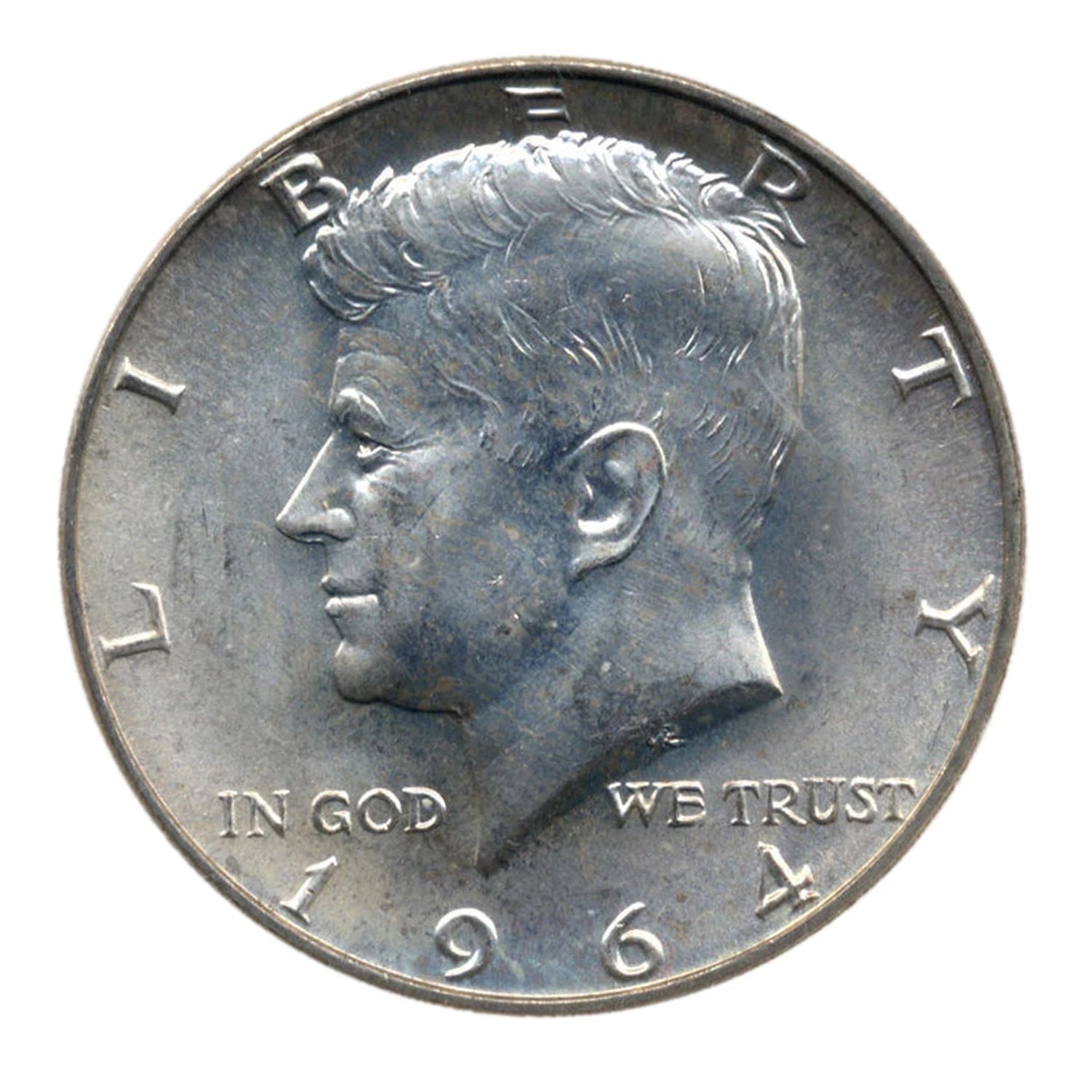 1964 Set of 2 - 90% Silver John F Kennedy JFK Half Dollar Circulated Very Fine-3