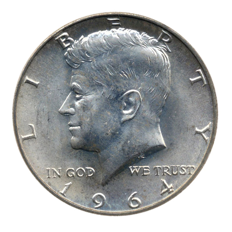 1964 Set of 2 - 90% Silver John F Kennedy JFK Half Dollar Circulated Very Fine-3