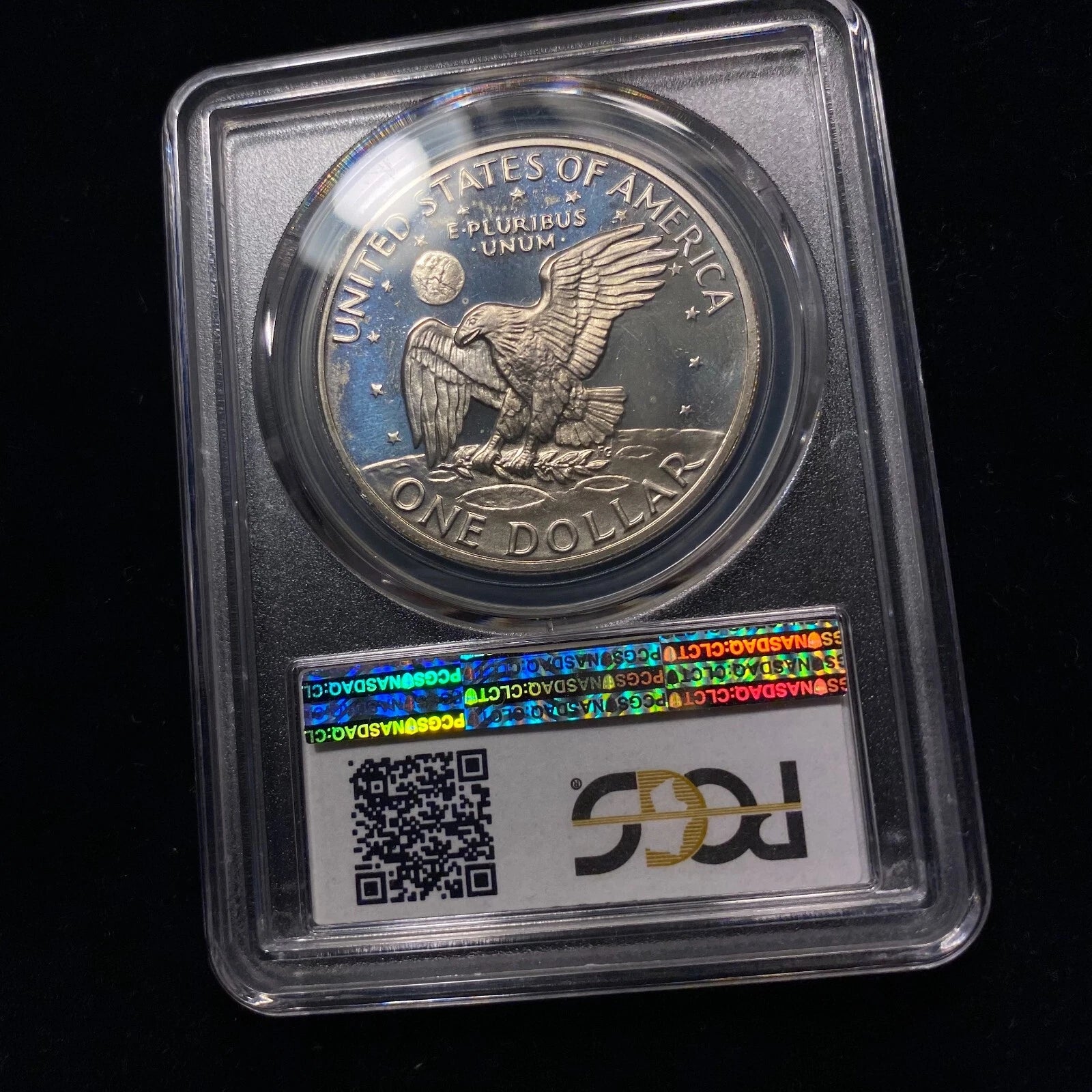 1972 S Eisenhower Ike Silver Dollar RAINBOW TONED PCGS PR67 DCAM Unc COLOR S$1-3