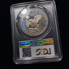 1972 S Eisenhower Ike Silver Dollar RAINBOW TONED PCGS PR67 DCAM Unc COLOR S$1-3