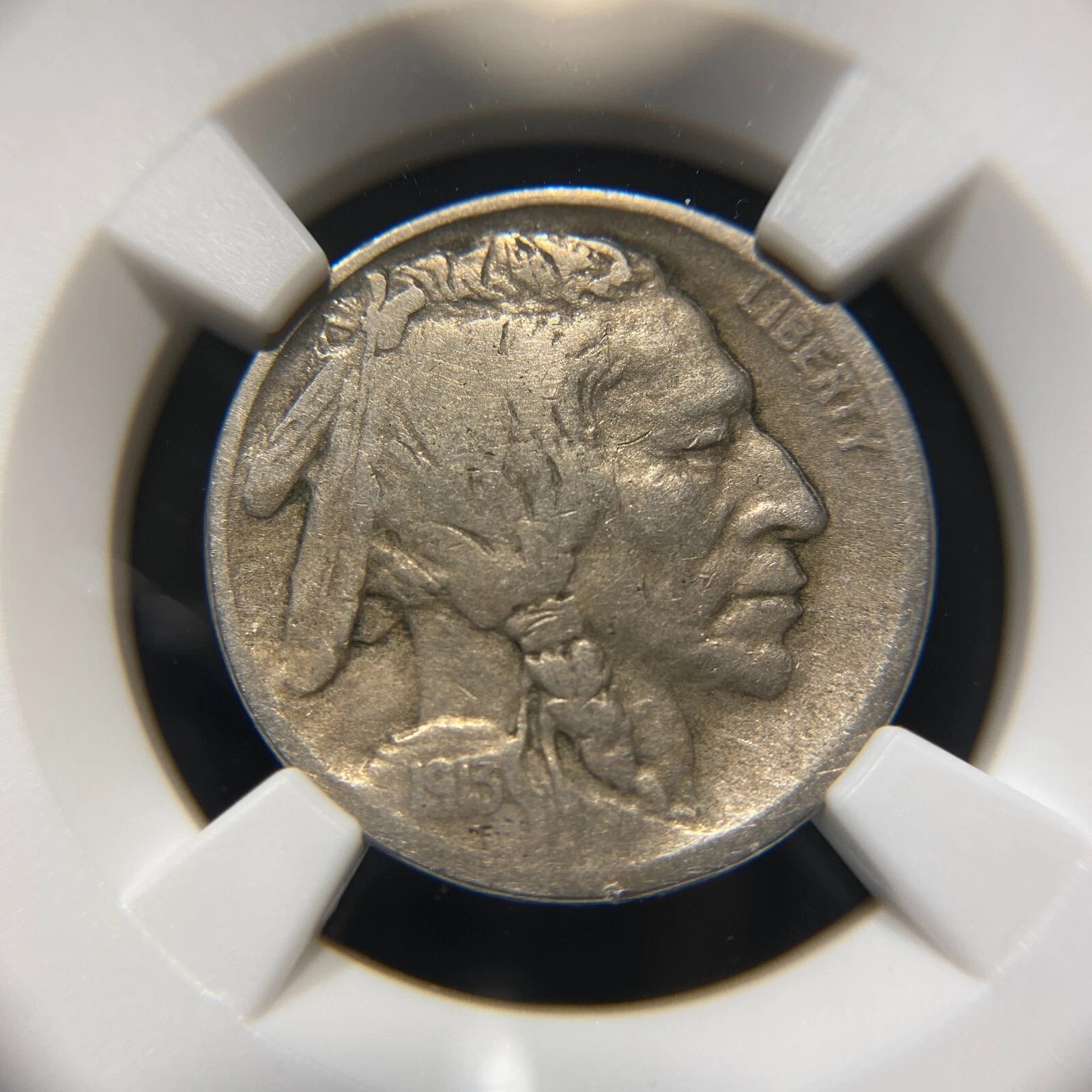 1913 S 5 Cent Buffalo Nickel US Mint NGC F15 Rare Type 2 Doubled Variety-4