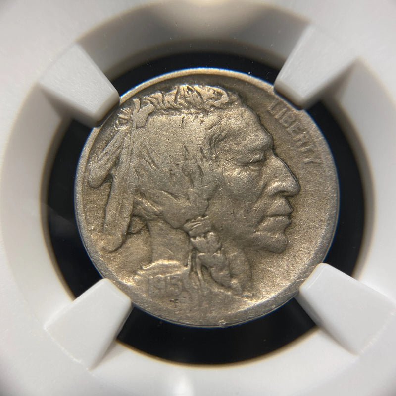 1913 S 5 Cent Buffalo Nickel US Mint NGC F15 Rare Type 2 Doubled Variety-4