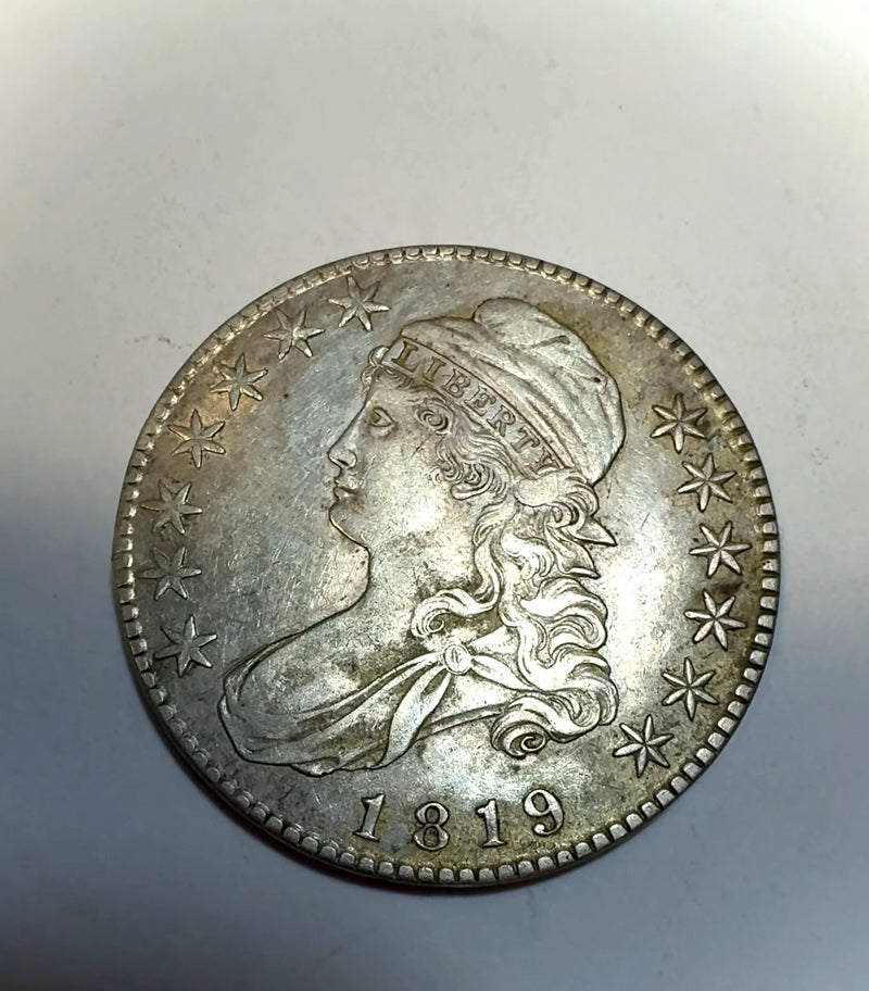 1819 50c Capped Bust Half Dollar EF/AU Large 9-6