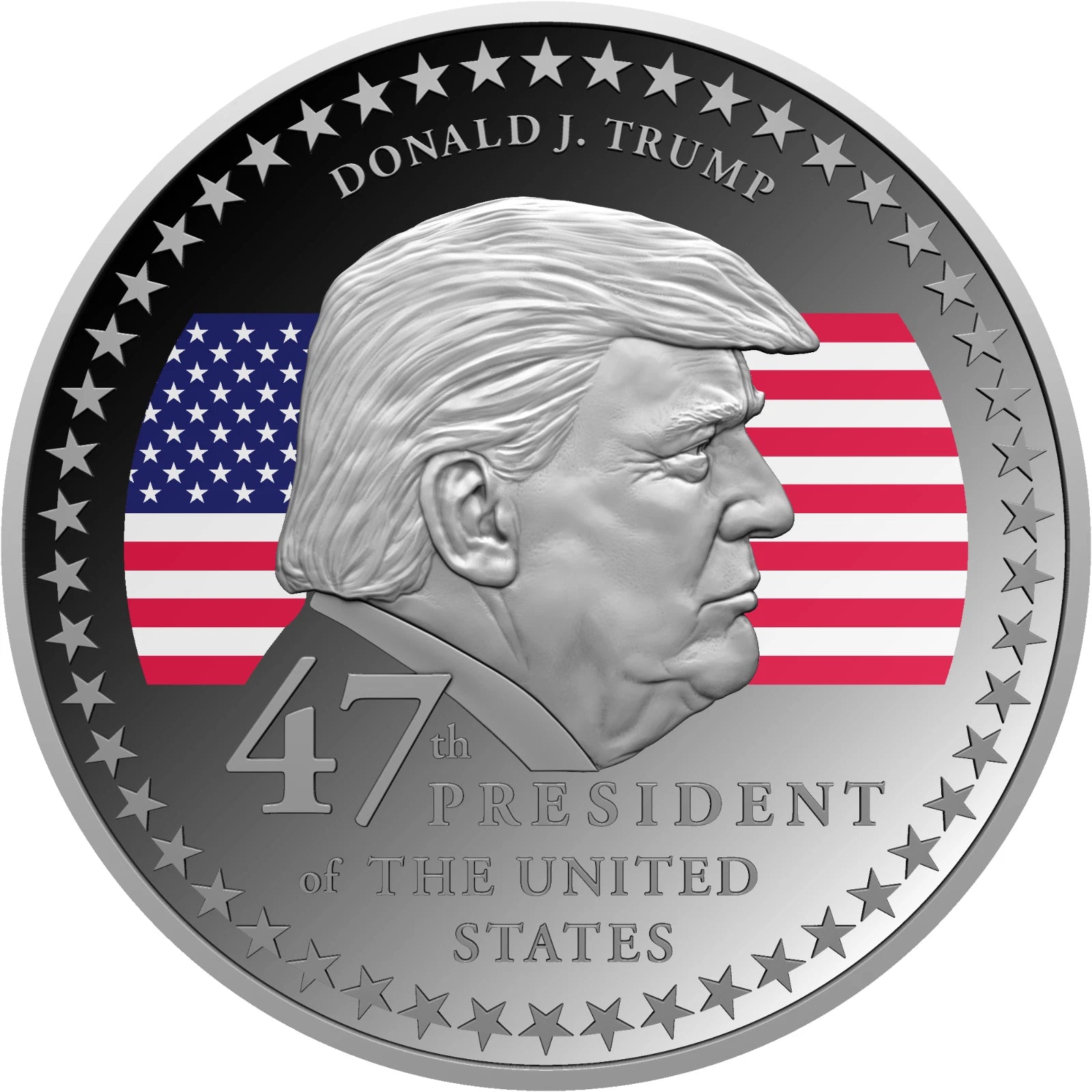 Donald Trump 47th President of US 1 Oz Fine Silver Ag 999 PROOF Round Coin-5