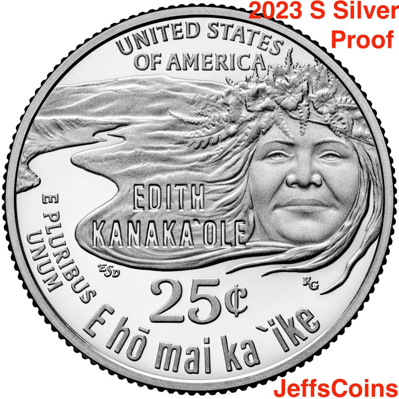 2023 S Edith Kanakaʻole Hawaii American Women Series Quarter 999 SILVER PROOF #7-5