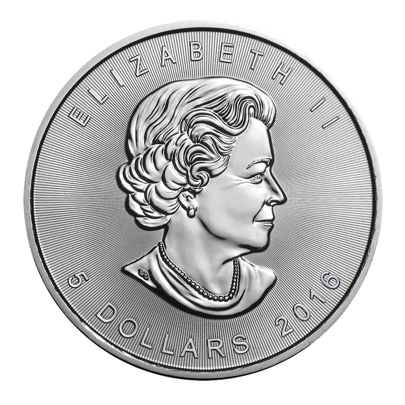 2016 $5 Canadian Maple Leaf - 1 Troy Ounce .9999 Silver BU-3