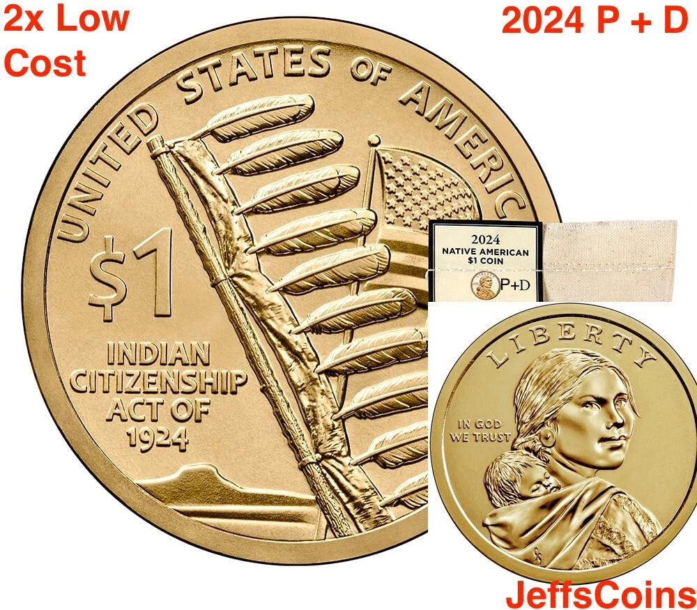 2024 P D Native American Indian Citizenship Act of 1924 Sacagawea 2 Low Cost PD-12