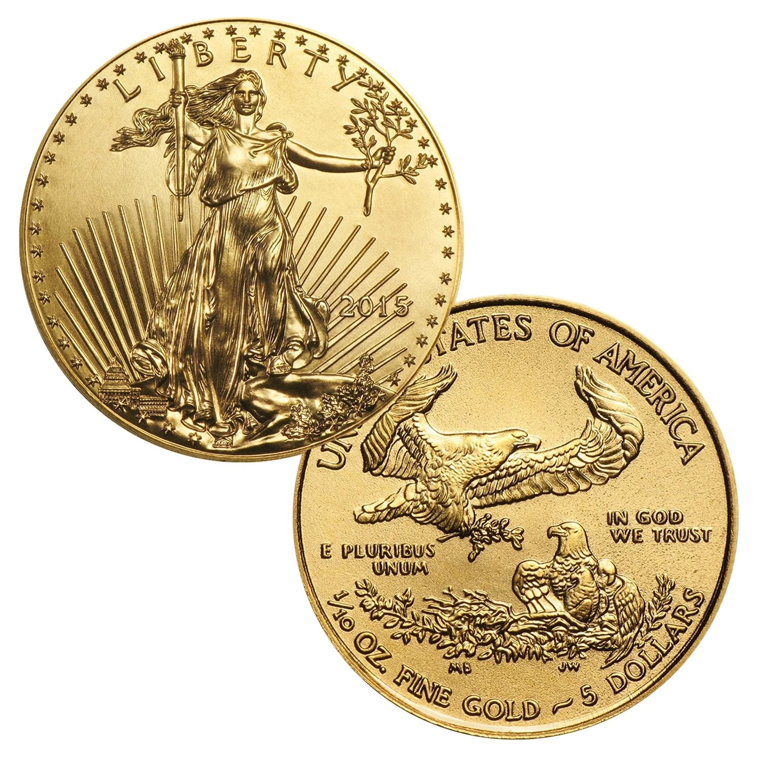 1/10 Ounce Gold American Eagle $5 BU - Random Date-3