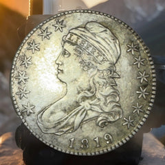 1819 50c Capped Bust Half Dollar EF/AU Large 9-10
