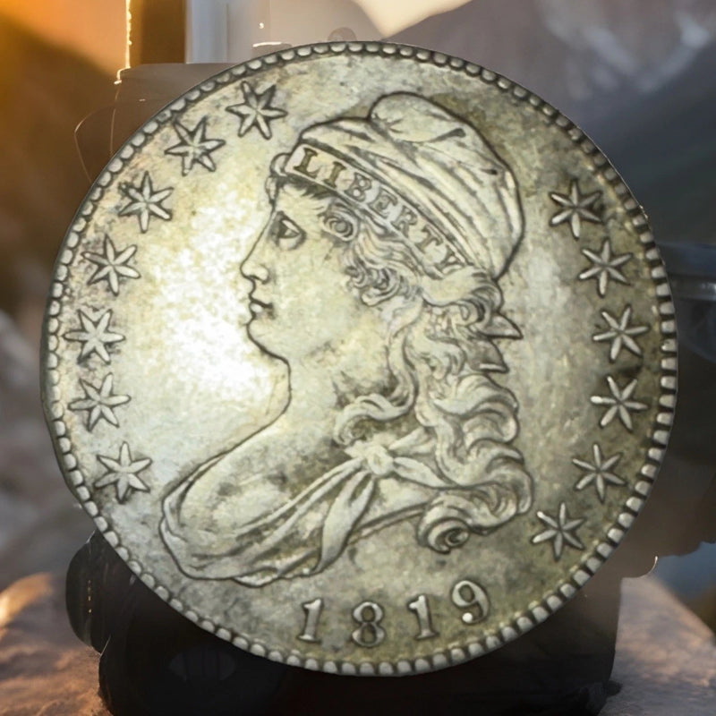 1819 50c Capped Bust Half Dollar EF/AU Large 9-10