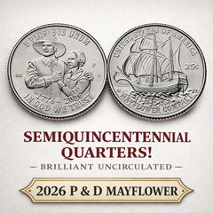 2026 SemiQ Mayflower Compact P & D ~ Uncirculated ~ Two Quarters Set!-4