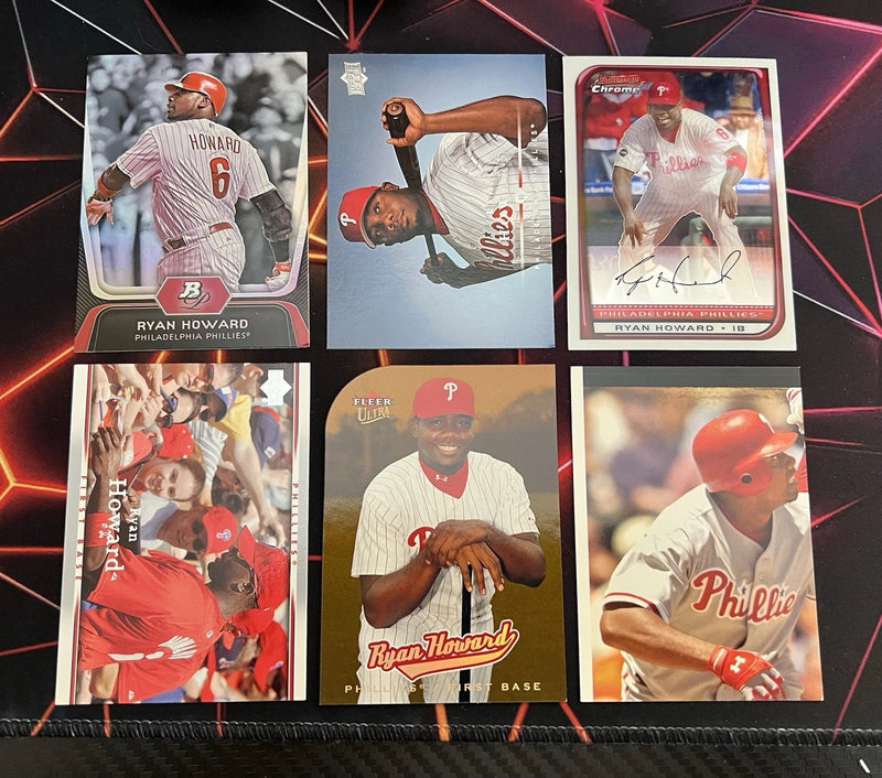 Ryan Howard Philadelphia Phillies 6 Card Lot All-Rookie Gold Medallion-4