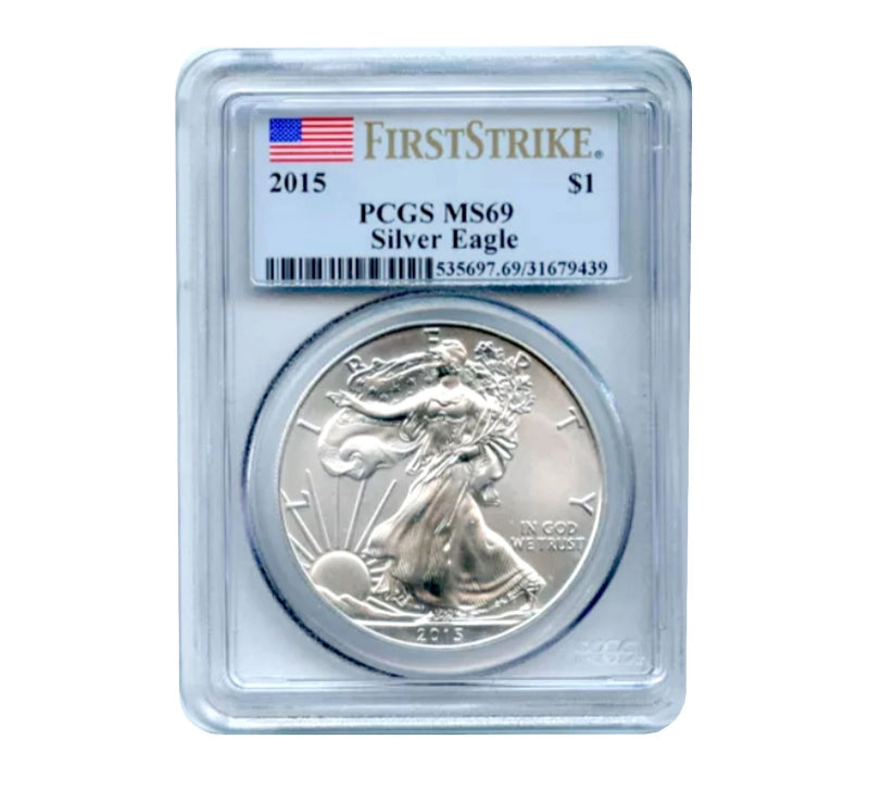 2015 $1 American Silver Eagle MS69 PCGS - First Strike-3