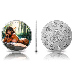 Mexico 2024 Native Relaxing Naughty Temptation Sexy Girl 1 oz silver coin (.12)-5