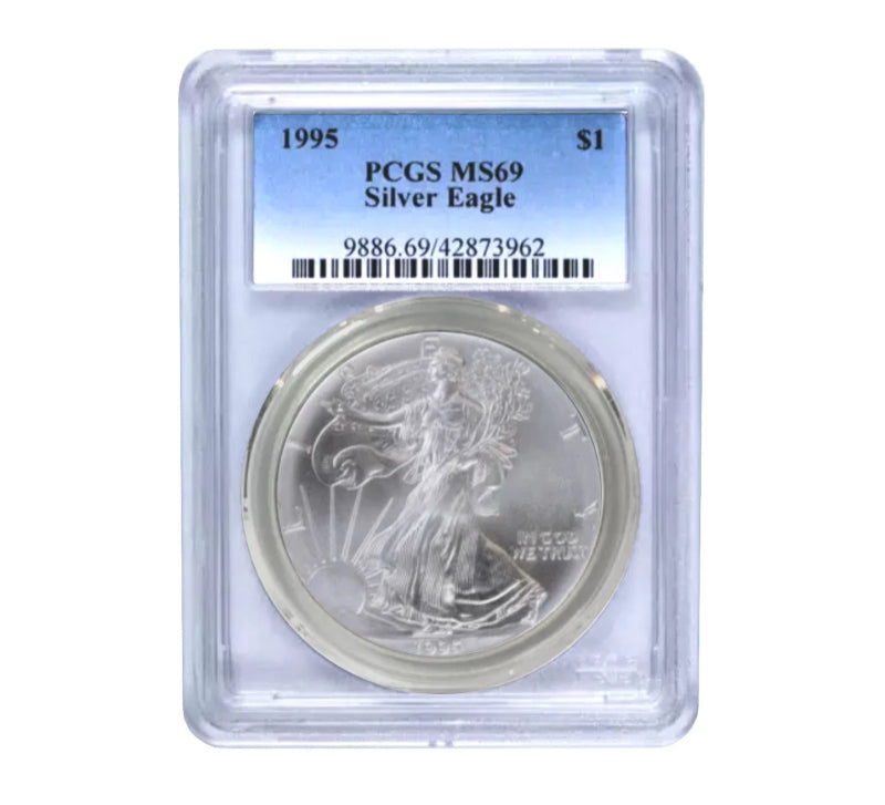 1995 $1 American Silver Eagle MS69 PCGS-3
