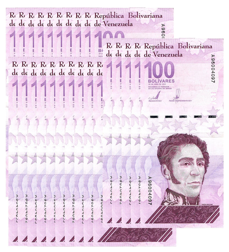 Lot of 25 Venezuela 100 DIGITALES Banknote 2021 CIRC 100 Million Bolivars