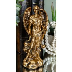 A Bronzed Greek Orthodox Christian Church Archangel Of The Angelic Council Statue 5' Tall Figurine (Sealtiel The Prayer Of